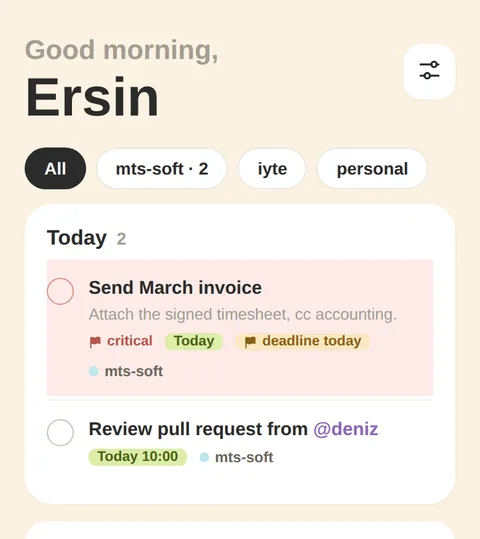 Work Tracker in use